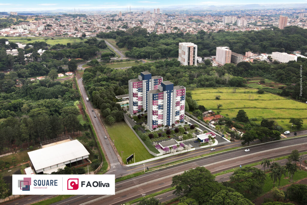Vista aérea Square Residencial ao lado da USP e do HC Ribeirão Preto